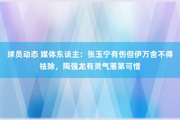 球员动态 媒体东谈主：张玉宁有伤但伊万舍不得祛除，陶强龙有灵气落第可惜