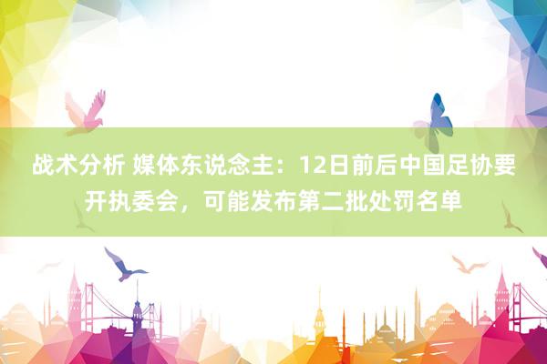 战术分析 媒体东说念主：12日前后中国足协要开执委会，可能发布第二批处罚名单