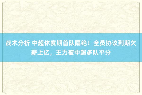 战术分析 中超休赛期首队隔绝！全员协议到期欠薪上亿，主力被中超多队平分